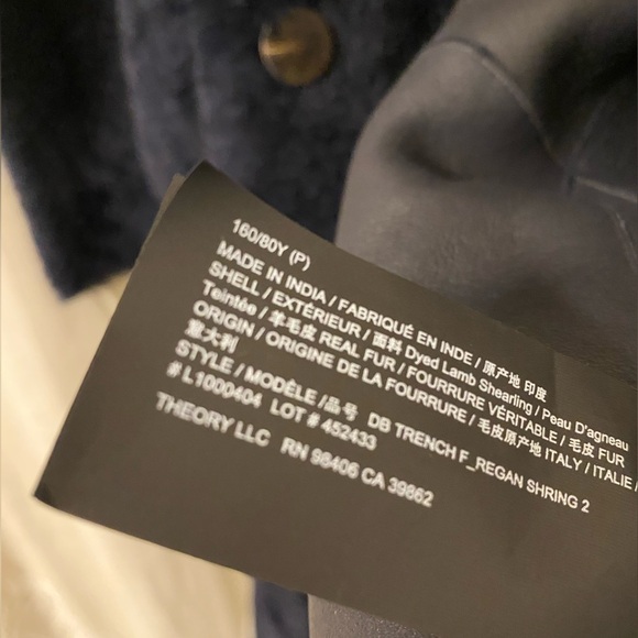 Theory lamb leather shearling fur trench coat new NWT - Picture 8 of 12